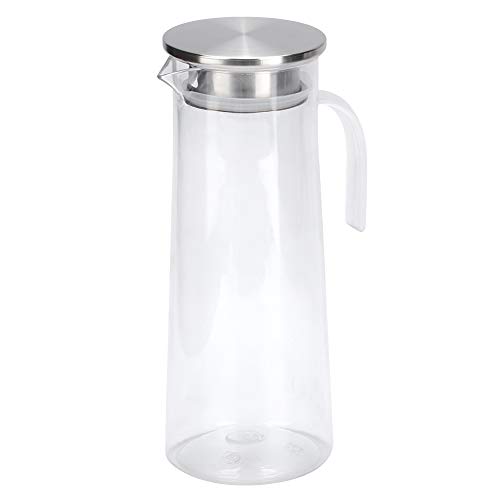 1,2 l Wasserkrug, Saftkrug, transparente Acryl-Getränkeservierkaraffe mit oberem Deckel, Kaltwasserflasche für Eistee, Saft, Getränke, Milch, Kaltaufguss, Verwendung (Stainless Steel Lid) von Gavigain