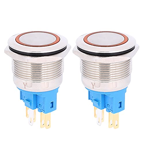 22mm DC3 6V 6 Pin Reset Druckschalter IP65 Schutzniveau für die industrielle Steuerung (Orange) von Gavigain
