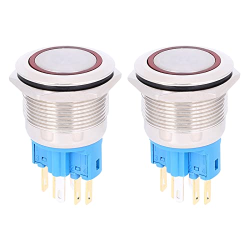 22mm DC3 6V 6 Pin Reset Druckschalter IP65 Schutzniveau für die industrielle Steuerung (Rot) von Gavigain