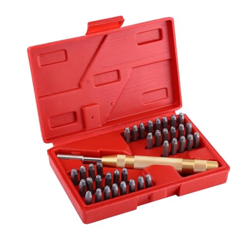 38 PC -Buchstabennummer Punch Set mit automatischer Punch Alphabet -ID -Stempelstempel -Loch -Set -Kit für Plastics Leder Marke 38 PC -Buchstabennummer Punch Set mit automatischer Punch Alphabet -ID -Stempelstempel -Loch -Set -Kit für Plastics Leder Marke von Gavigain
