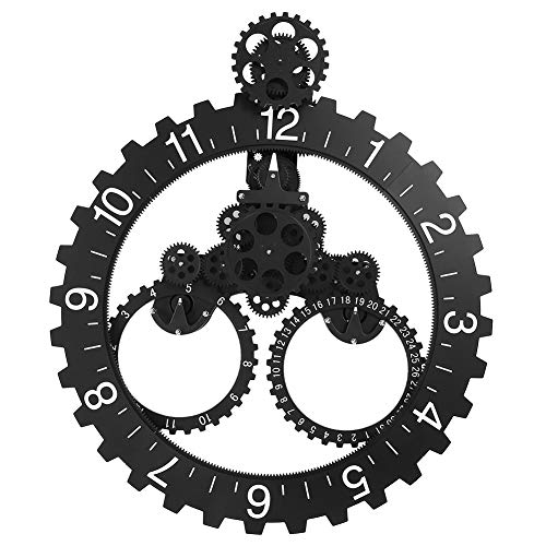 Gavigain Große Zahnrad-Stundenwand, Wandkunst-Zahnraduhr, Mechanisches Kalenderrad, 3D-Wanduhr Mit Beweglichem Zahnrad Für Wohnzimmer, Lesezimmer, Restaurant, Büro, Dekoration von Gavigain