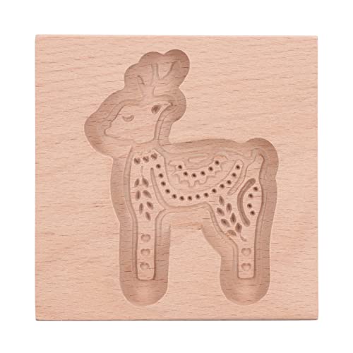 Gavigain Holzplätzchenformen, Backen Plätzchenform Holz geschnitzt Form Lebkuchenpresse Stempelform geschnitzt Ausstechform für Küche Backen DIY Weihnachtsplätzchen Formen (Hirsch) von Gavigain