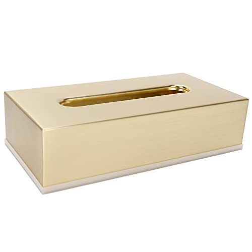 Gavigain Taschentuchbox, innovativer rechteckiger Papierhalterbehälter aus Edelstahl 304, Servietten-Organizer für Badezimmer, Küche, Schlafzimmer, Gold von Gavigain