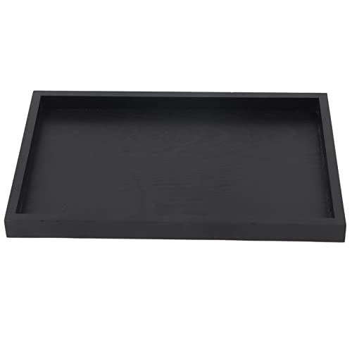 Gavigain Teetablett aus Holz, Schwarzes Tablett Für Couchtisch, Kleines Tablett aus Massivholz, Rechteckige Platte, Badezimmer-Tablett, Abendessen-Tablett, Tee-Tablett(30 * 20 * 2cm) von Gavigain