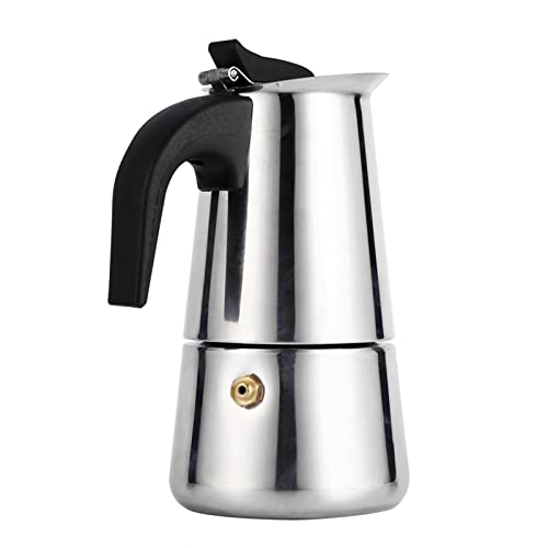 Moka-Kanne Kaffee, Herdmaschine, Edelstahl, Italienische Kaffeemaschine, Moka-Kanne, Induktion – 100 Ml/200 Ml/300 Ml/450 Ml, Edelstahl, Moka-Kanne, Kaffeemaschine, Herd, Heimgebrauch, Büro(200ml) von Gavigain