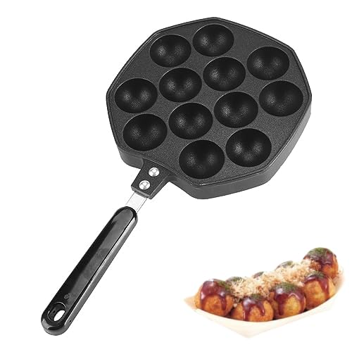 Pfanne, Gusseisen,12 Mulden, Aluminium, Für Mini-Pfannkuchenform, Cake-Pop-Pfanne Und Takoyaki-Maker, Pfannkuchen-Maker-Backform Für Dänische von Gavigain