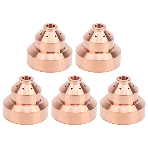 Plasmadüsenspitzen Schneiddüsenabdeckungsabdeckung Plasmaprell -Tipps zum Schweißen rotes Kupfermaterial 5PCS -Paket für Schweißer geeignet von Gavigain