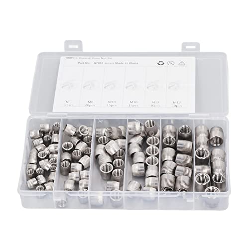 Rändel-Implosionsmutter, 100-teiliges Set Mit Konischen Muttern aus Edelstahl 304, Robuste, Gerändelte Implosions-Kegelmutter, 6 Mm/8 Mm/10 Mm/12 Mm Rändel-Implosionsmutter, 100-teiliges Set Mit Konischen Muttern aus Edelstahl 304, Robuste, Gerändelte Implosions-Kegelmutter, 6 Mm/8 Mm/10 Mm/12 Mm von Gavigain