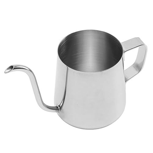 Small Pour Over Coffee Kettle Gooseneck, Hanging Ear Hand Blunt Long Narrow Drip Cup Stainl Steel Cam Coffee Pot for Travel Coffee Maker Outdoor (250 ml Silber) von Gavigain