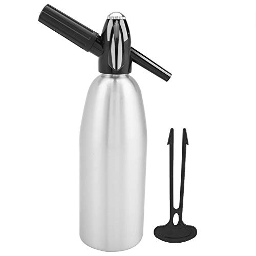 Wasserflasche, 1LSoda Maker Home Soda Water Siphon Alloy Soda Sparkling Water Maker Sprudel-Soda-Maschine Perfekt Für Frisches Sodawasser, Harte Selters Für Cocktails Juicer Drinks(Silber) von Gavigain