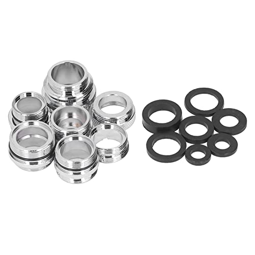 Wasserhahn-Adapter-Set, Messing-Wasserhahn-Adapter Mit Dichtung – 7 Stück/Set Männlich Weiblich Wasserhahn-Adapter-Set Für Schlauch, Küchenspüle, Tragbarer Geschirrspüler-Wasserhahn-Adapter von Gavigain