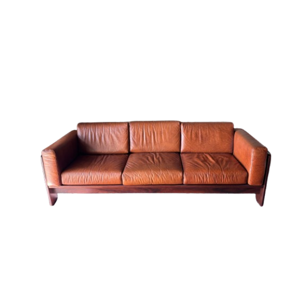 Bastiano 3-Sitzer Ledersofa von Tobia Scarpa, Gavina von Gavina