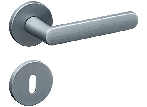 Gavroche GR Eleganz-Set – Edle Türklinken, Robust & Designstark, Für Wohnraum- & Sanitärtüren, Inkl. Buntbart-, Profilzylinder-, WC-Schließtechnik, Rundrosette, Matt Chrom-Finish Gavroche GR Eleganz-Set – Edle Türklinken, Robust & Designstark, Für Wohnraum- & Sanitärtüren, Inkl. Buntbart-, Profilzylinder-, WC-Schließtechnik, Rundrosette, Matt Chrom-Finish von Gavroche