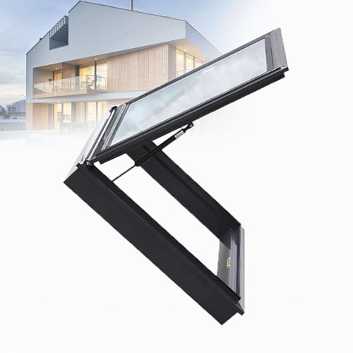 Aluminium-Dachfenster Mit Doppellagigem GehäRtetem Glas - Skylight BelüFtungsdeck FüR Dachboden Flur Treppen Hausfenster-Dachluke,70 * 70 von Gavscient