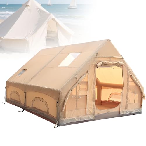 Familien-Campingzelt aufblasbar für 2-8 Personen, Mesh Fenster & Türen, 420D Oxford wasser- und winddicht, 4 Saison, Luftpumpe für Schnellaufbau, geeignet für Outdoor-Camping,6.3m von Gavscient