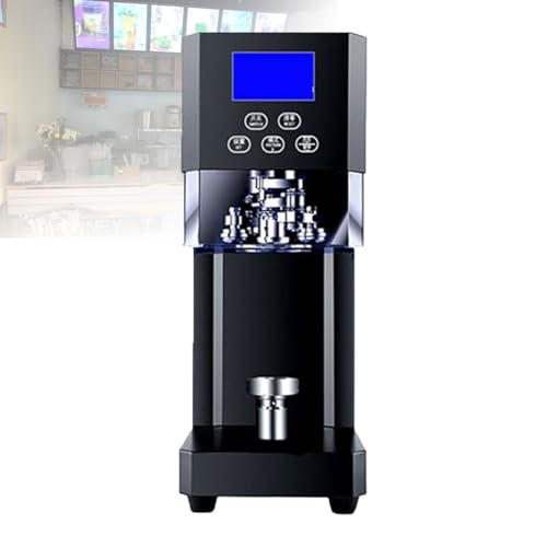Intelligenter DosenverschließEr FüR MilchteegeträNke, FlaschenverschließEr Tisch-DosenverschließGeräT Mit Led-Anzeige Und Tiefem Dosenhalter FüR 52 Mm Durchmesser,Black von Gavscient