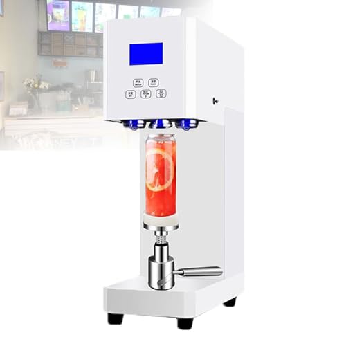 Intelligenter DosenverschließEr FüR MilchteegeträNke, FlaschenverschließEr Tisch-DosenverschließGeräT Mit Led-Anzeige Und Tiefem Dosenhalter FüR 52 Mm Durchmesser,White von Gavscient