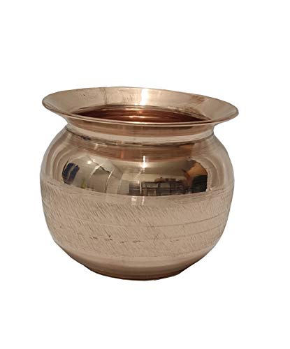 Kupfer Kalash für Karwa Chauth Beautyfull Kalash Lota Utensil Gefäß Tempel Kalash Pooja Kalash für Karva Chauth Pooja Zubehör Traditionelle Hindu-Diwali Pooja Lota 250 ML von Gavya International