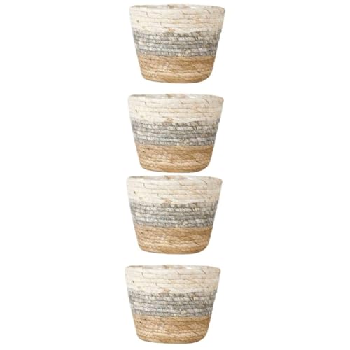 Gaxcent 4 Stück Blumenkorb Rechteckiger Pflanzgefäß Runder Korb Pflanzgefäße für Zimmerpflanzen Weidenvase Vintage Blumenkorb Rustikale Weidenvase Blumenhalter Körbe Desktop Strohkörbe,Braun Gaxcent 4 Stück Blumenkorb Rechteckiger Pflanzgefäß Runder Korb Pflanzgefäße für Zimmerpflanzen Weidenvase Vintage Blumenkorb Rustikale Weidenvase Blumenhalter Körbe Desktop Strohkörbe,Braun von Gaxcent