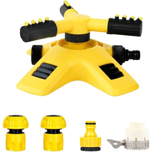 Gaxcent Garden Sprinklers for Lawns, Lawn & Garden Sprinklers, Adjustable 360 Degree Rotation Lawn Sprinkler for Lawn Watering Garden Plants Lawn Irrigation,Gelb von Gaxcent