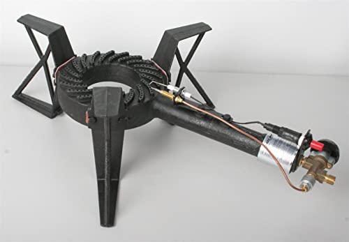 Hockerkocher 7,5 kW Gaskocher bis 100 kg belastbar Piezozündung Zündsicherung 50 mBar Schlauch Regler 5 kg 11 kg Gasflasche Wok (+Schlauch (80cm) und Regler (50mBar)) von Gazcamp