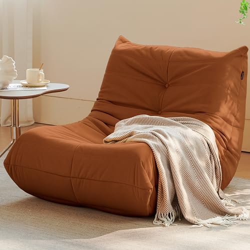 Sitzsack-Sessel, Kamingessel, Sitzsack-Sofa für Erwachsene, Sitzsack-Stühle für Teenager mit hochelastischem Schaumstoff, Memory-Schaum und rutschfester Unterseite, Sitzsack für Wohnzimmer von Gazecaia
