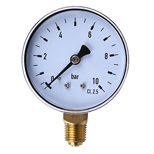 1/4"NPT Druckmanometer Wasser Öl Luft Manometer 0 10 Bar von Gazechimp