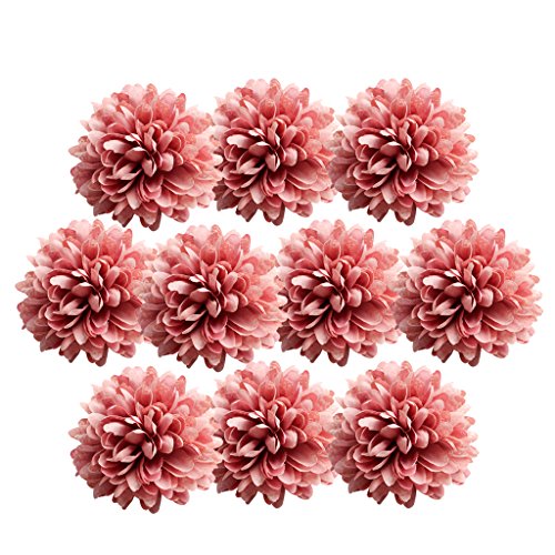 Gazechimp 10 Stück Künstliche Seide Rosen Blütenköpfe Blumenknopf Hochzeit Zimmer Deko - Chrysantheme rosa, wie beschrieben von Gazechimp