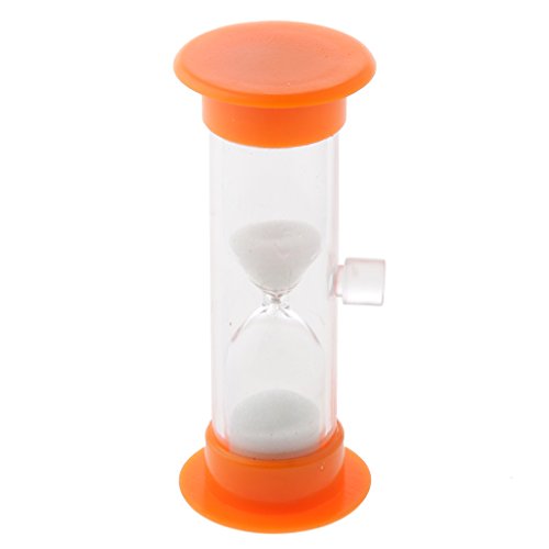 Gazechimp 3 Minuten Sanduhr Zahnputzuhr mit Saugnapf, aus Acryl & Glas & Sand, Timer für Kochen, Maske, Yoga, Spielen, Zähneputzen, usw. - Orange von Gazechimp