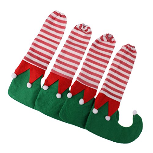 Gazechimp 4 Stück Möbel Socken, Stuhlbein Tischbein Tisch Socken Filz Fußboden Schutz Weihnachten Deko von Gazechimp