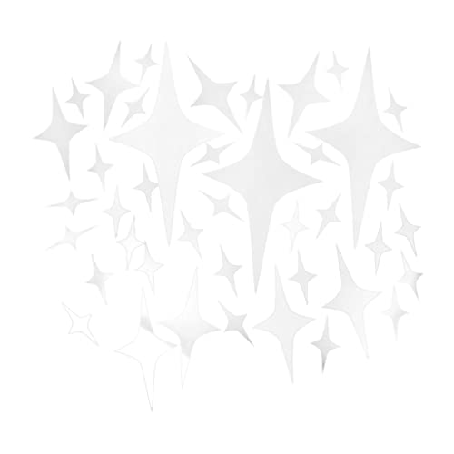 Gazechimp 43x Spiegel Stil Wandbilder Wandaufkleber Aufkleber Wandtattoo Dekor Für Schlafzimmer Schrank Sterne Design von Gazechimp