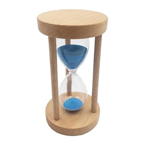 Gazechimp Sanduhren Sanduhr Zähneputzen - 10 Minute/ 15 Minuten / 30 Minuten - Holz + Glas + Sand - Perfekt für Kochen, Zahnbürste, Spielen, Trainieren - Blau, 15 Minuten von Gazechimp