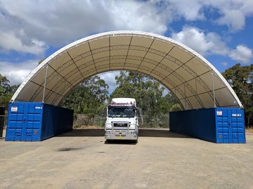 Verstärktes Containerdach 12x12m PVC 900g/m2 von Gazelt