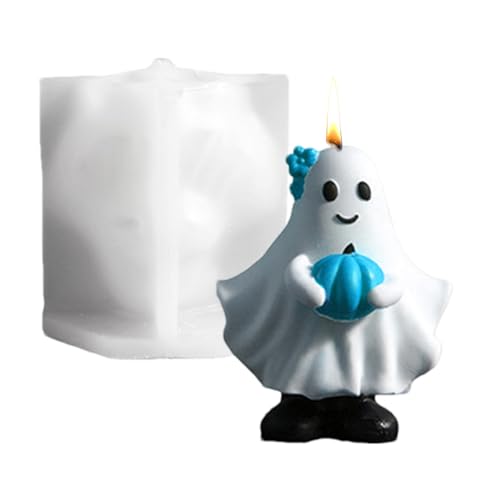 Gazocua Halloween Silikoneformen,Kürbis Geist Wiederverwendbare Bastelwerkzeuge | Niedliche Resin Guss Kerzenformen Aus Silikon - Für Harz Seife Gips Kunst Handwerk Feiertag Kinder Erwachsene Anfänger von Gazocua