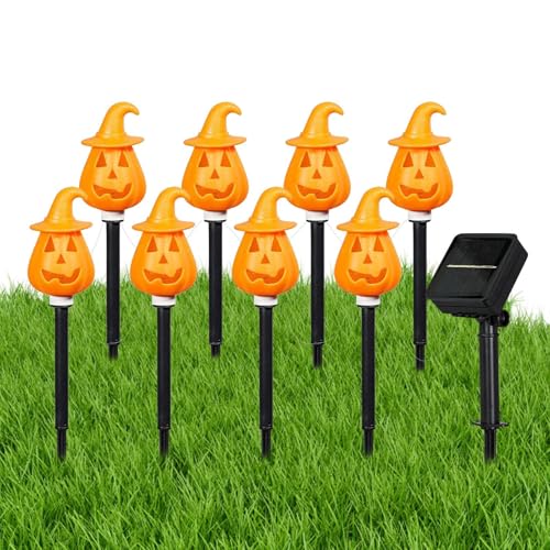 Gazocua Halloween Staketen Outdoor | wasserdichte Halloween Deko Für Garten - Orangefarbene Gartendeko Wegeleuchten Steckschilder Für Garten Terrasse Grab Vorgarten Gazocua Halloween Staketen Outdoor | wasserdichte Halloween Deko Für Garten - Orangefarbene Gartendeko Wegeleuchten Steckschilder Für Garten Terrasse Grab Vorgarten von Gazocua