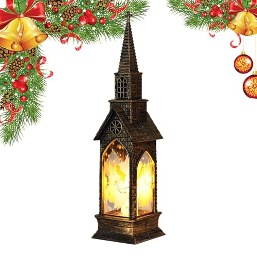 Gazocua Leuchtende Kirchendekoration - Batteriebetriebene leuchtende Lampenlaterne | Weihnachtsdekorationen, Partyzubehör, Geschenk für Kollegen, Freunde, Familie, Kinder von Gazocua