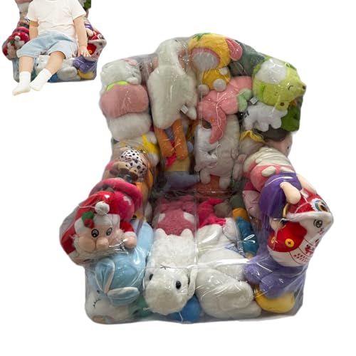 Gazocua Stuffed Animal Bean Bag Lagerung Klare wasserdichte | Stoffsack Mit Reißverschluss Für Plüschtiere - Sacksack Für Sofaecke Erwachsene Wohnheim Boden Zimmer Kinder Couch von Gazocua