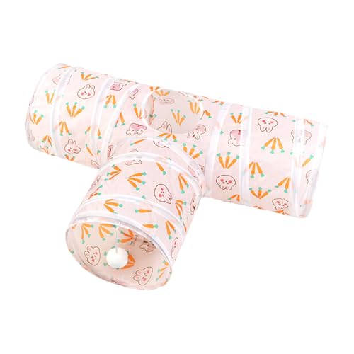 Gazocua Tunnel Röhre für Katzen, Interaktiver 3-Wege Faltbarer Spieltunnel für Kätzchen, Katze Guckloch Spielzeug Für Kleine Kätzchen Hund, Haustierzubehör Für Kleine Hunde Kaninchen Indoor von Gazocua