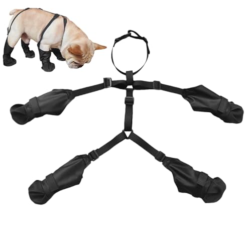 Tragbar Schutzschuhe Hunde,Hundepfotenschutz Outdoor,atmungsaktiv,wasserdicht,verstellbar,Weiche Schuhe Französische Bulldogge,für Outdoor Spaziergänge Wandern von Gazocua