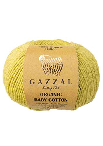 Gazzal 50g Organic Baby Cotton weiche Babywolle Stricken 100% Baumwolle Bio 115m/50g Wolle türkische Wolle (426) von Gazzal
