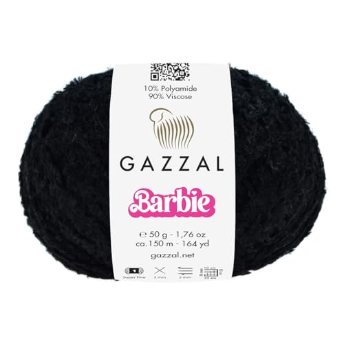 Gazzal – BARBIE Flauschiges Effektgarn zum Stricken und Häkeln 90% Viskose - 50g (10704) von Gazzal