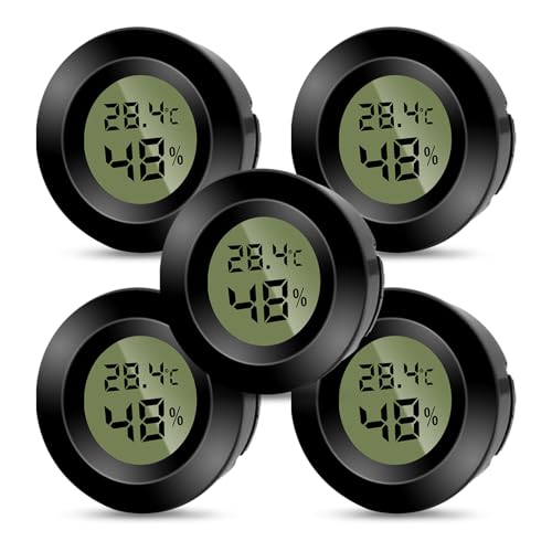 Gbformat 5PCS Thermometer innen Hygrometer Luftfeuchtigkeitsmesser,Digital Mini LCD Thermometer Zimmerhygrometer Innen Raumthermometer Temperatur und Luftfeuchtigkeitsmonitor für Babyzimmer Weinkeller von Gbformat
