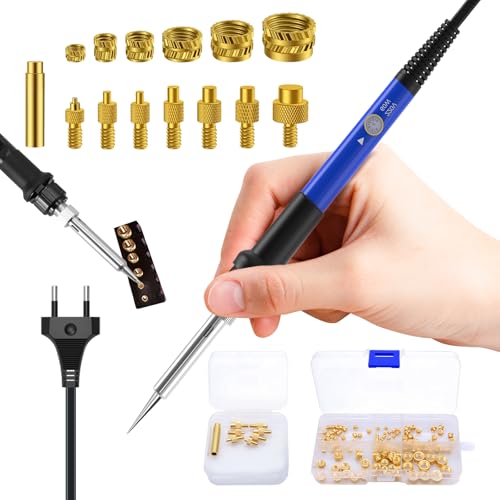 Gbformat Lötspitzen Gewindeeinsatz Set, Gewindeeinsätze Lötspitzen Set für Gewindeeinsatz + 130tlg. Gewindeeinsätze M2/M3/M4/M5/M6/M8 Einschmelzhilfe Einschmelzmuttern Einschraubmutter von Gbformat