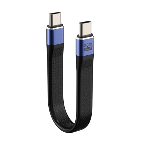 Gbformat USB C Kurz Kabel Schnellladekabel Type C auf USB C Kabel Kurz MAX 2500MB/S Datenkabel Type C Kabel Kompatibel 240W/40Gbps/8K60Hz/48V5A ladekabel 13cm für phone Power Bank Laptop Tablet von Gbformat
