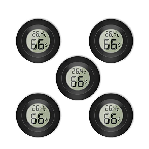 5x Thermometer für Innenräume Hygrometer Digital, ℃/℉ Mini Luftfeuchtigkeitsmesser innen, Temperatur und Raum Feuchtigkeitsmesser Für Kühlschrank Innen/Wohnzimmern/Weinkühler/Gewächshaus von Gbformat