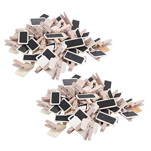 Gbloodst 100x Mini Tafel Nachricht Rechteck Schiefer EIN Clip Clip Karte Panel Memos Label Preis Platz Nummer Tabelle von Gbloodst