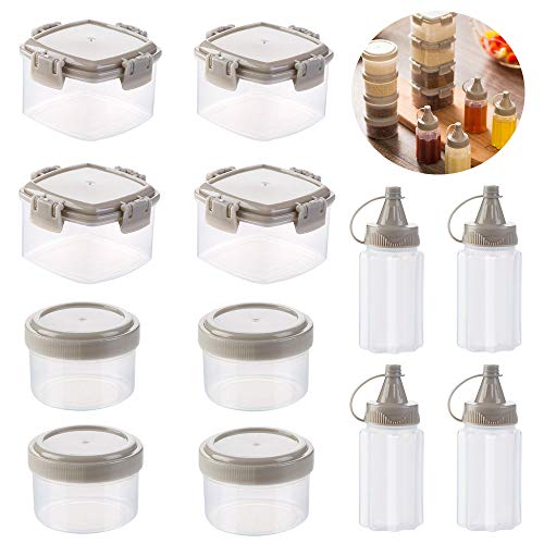 Gbrand 12 Stück Mini-Sauce, Kunststoff, Squeeze-Flasche, Dressing-Behälter, für den Außenbereich, Grill, Küchenzubehör (Farbe transparent) von Gbrand