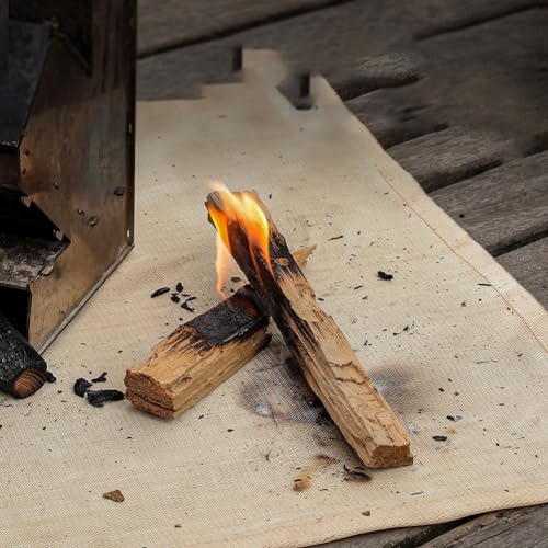 Feuerfeste Matte für Terrassendielen, schwer entflammbare Decke, Grillmatte, schützt Gras und Holz (28 × 28 cm) von Gbtdoface