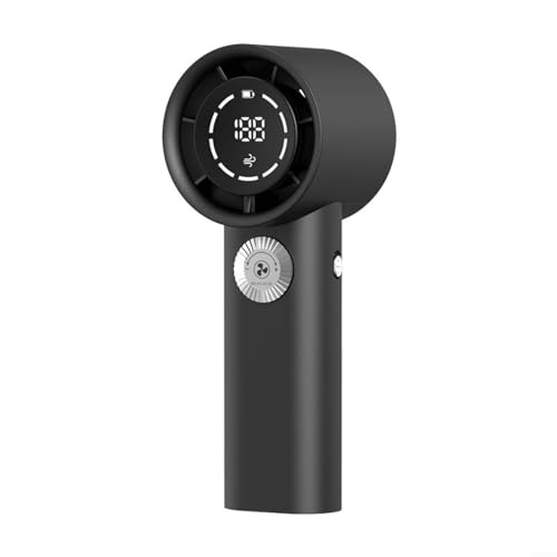 Gbtdoface Mini-Handventilator, USB-Handventilator, tragbarer Handventilator, 100 Hochgeschwindigkeits-LED-Display, wiederaufladbar, 13000 U/min, Schwarz von Gbtdoface