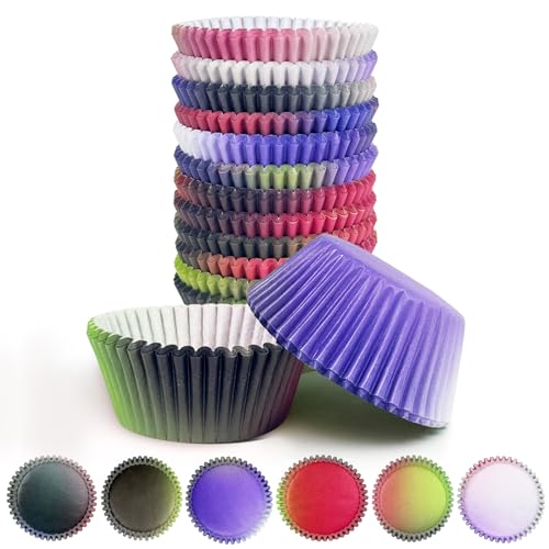 Gcardist 300 Stück Standard-Muffinförmchen Cupcake-Becher 6 Designs Schwarz Rosa Muffinpapier-Backförmchen Cupcake-Hüllen (Standardgröße) von Gcardist